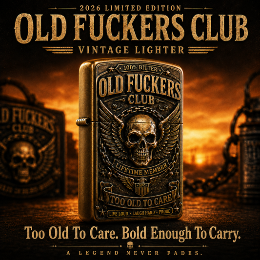 ☠️ Old Fuckers Club Vintage Lighter | 2026 Limited Edition Collectible Metal Lighter🔥🔥 Buy 2 FREE SHIPPING
