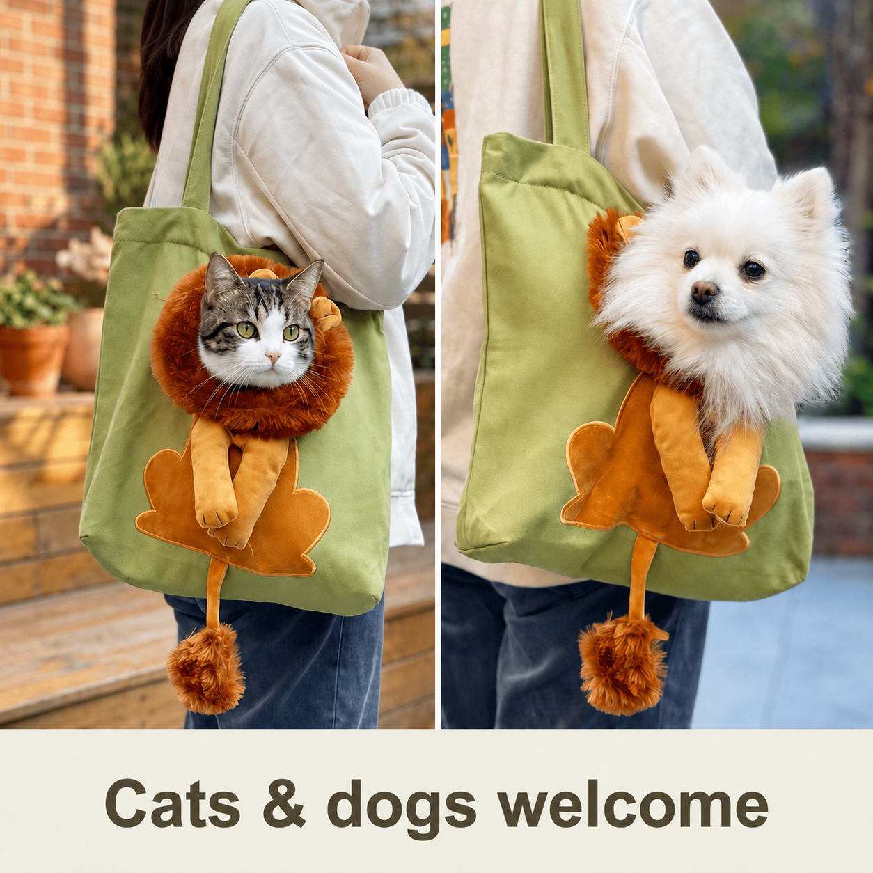 Lion Shaped Soft Cat & Dog Carrier Bag