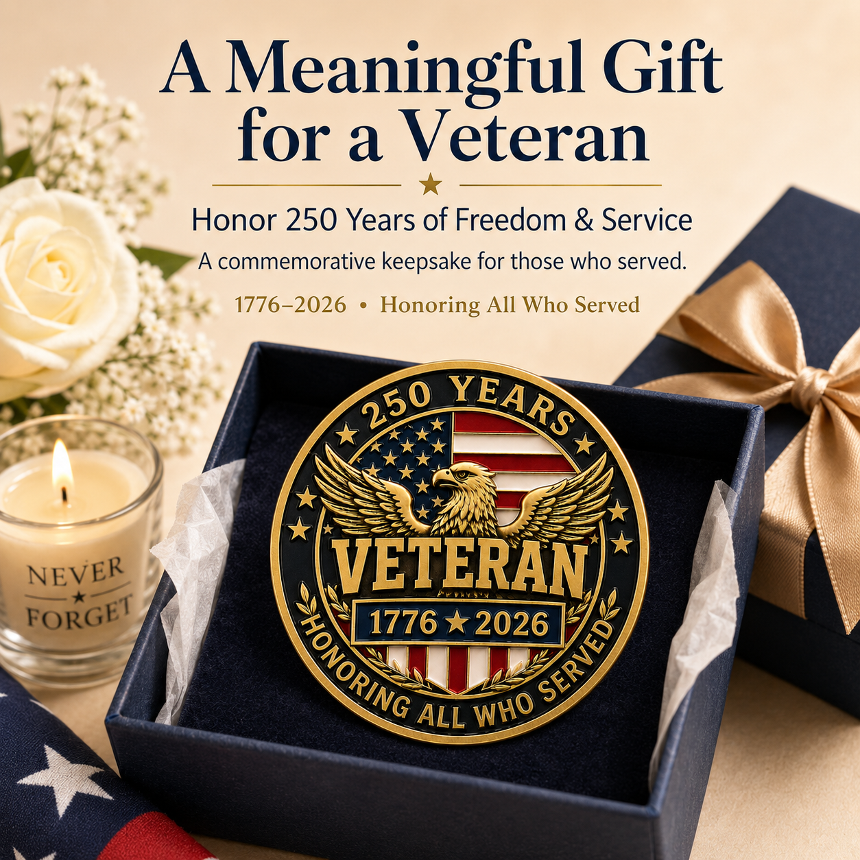 Veterans Day Sale - Veteran 250th Anniversary 3D Honor Pin