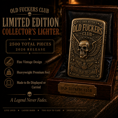☠️ Old Fuckers Club Vintage Lighter | 2026 Limited Edition Collectible Metal Lighter🔥🔥 Buy 2 FREE SHIPPING