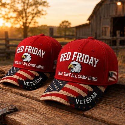 ❤️ R.E.D. Friday Veteran Embroidered Cap — Until They All Come Home