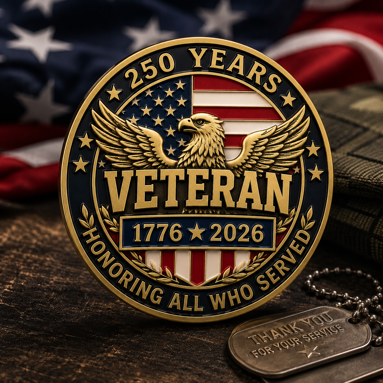 Veterans Day Sale - Veteran 250th Anniversary 3D Honor Pin