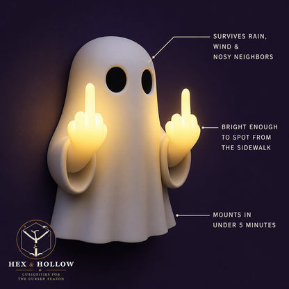 👻 Halloween Ghost Middle Finger Glow Night Light