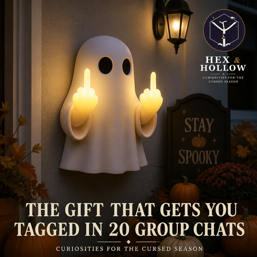👻 Halloween Ghost Middle Finger Glow Night Light